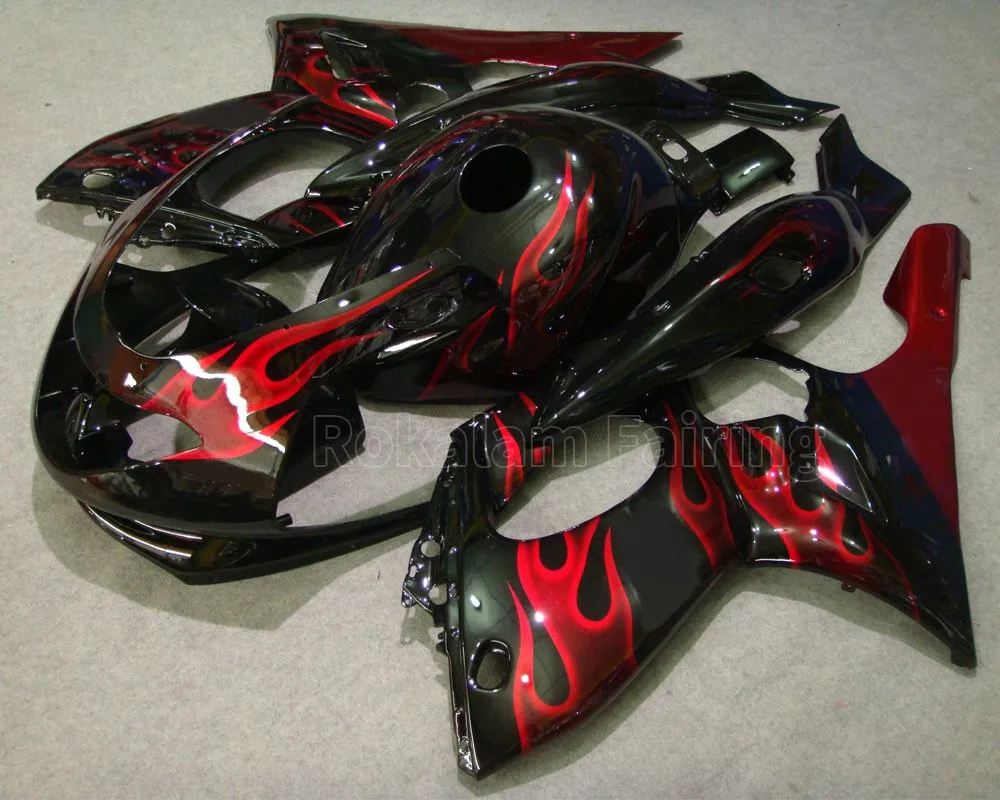 YZF600R Sportbike Fairing For Yamaha YZF-600RThundercat 1997-2007 Red Flame Aftermarket ABS Motorcycle Kit (Injection molding)