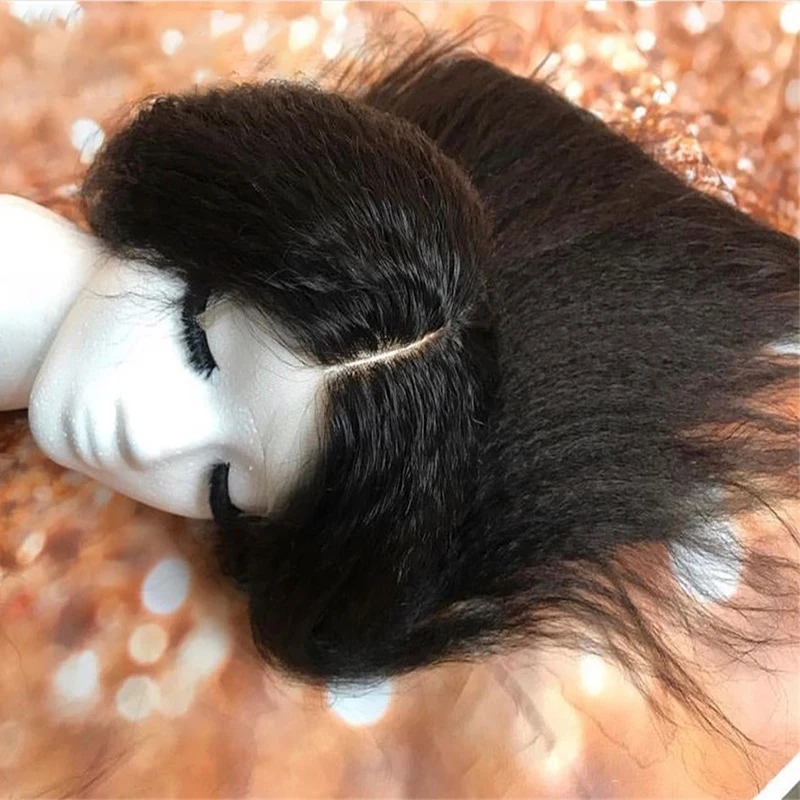 أسود ناعم 180 كثافة 26 بوصة شعر مستعار طويل منزوع مسبقًا للنساء شعر مستعار طبيعي مع شعر أطفال أفريقي اصطناعي بدون صمغ #4