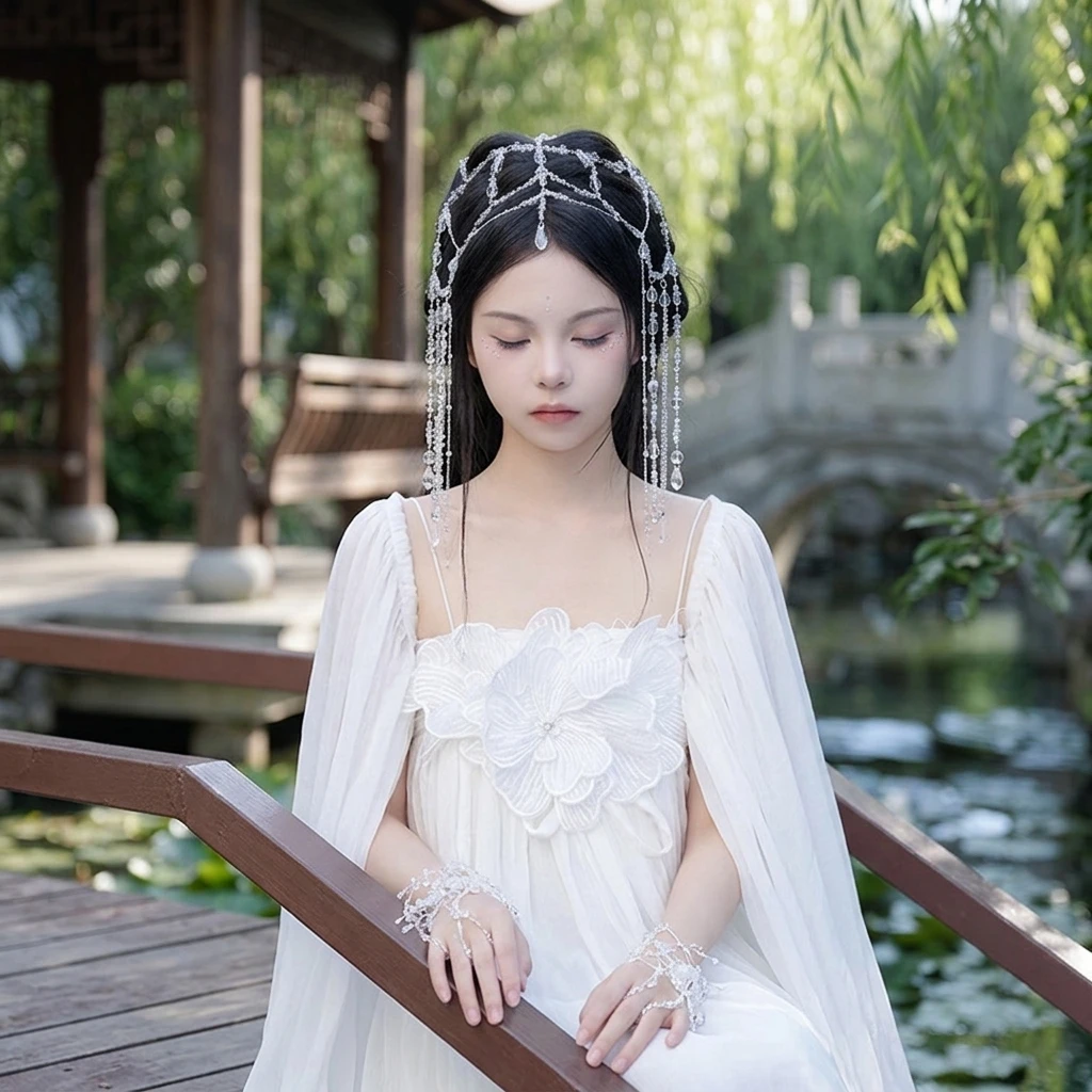合金製額飾りヘアチェーン-コスプレ用-レディース-ヴィンテージタッセルヘッドピース-クリスタルフリンジジュエリー-ステージパフォーマンスアクセサリー