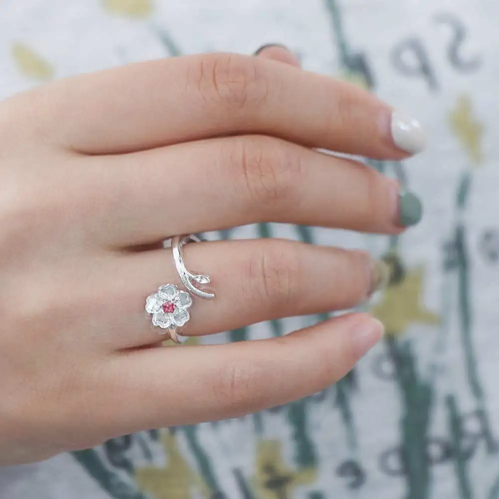 Light Luxury Open Finger Ring Temperament Adjustable Rhinestone Couple Ring Elegant Pink Rhinestone Daily Jewelry Birthday Gift