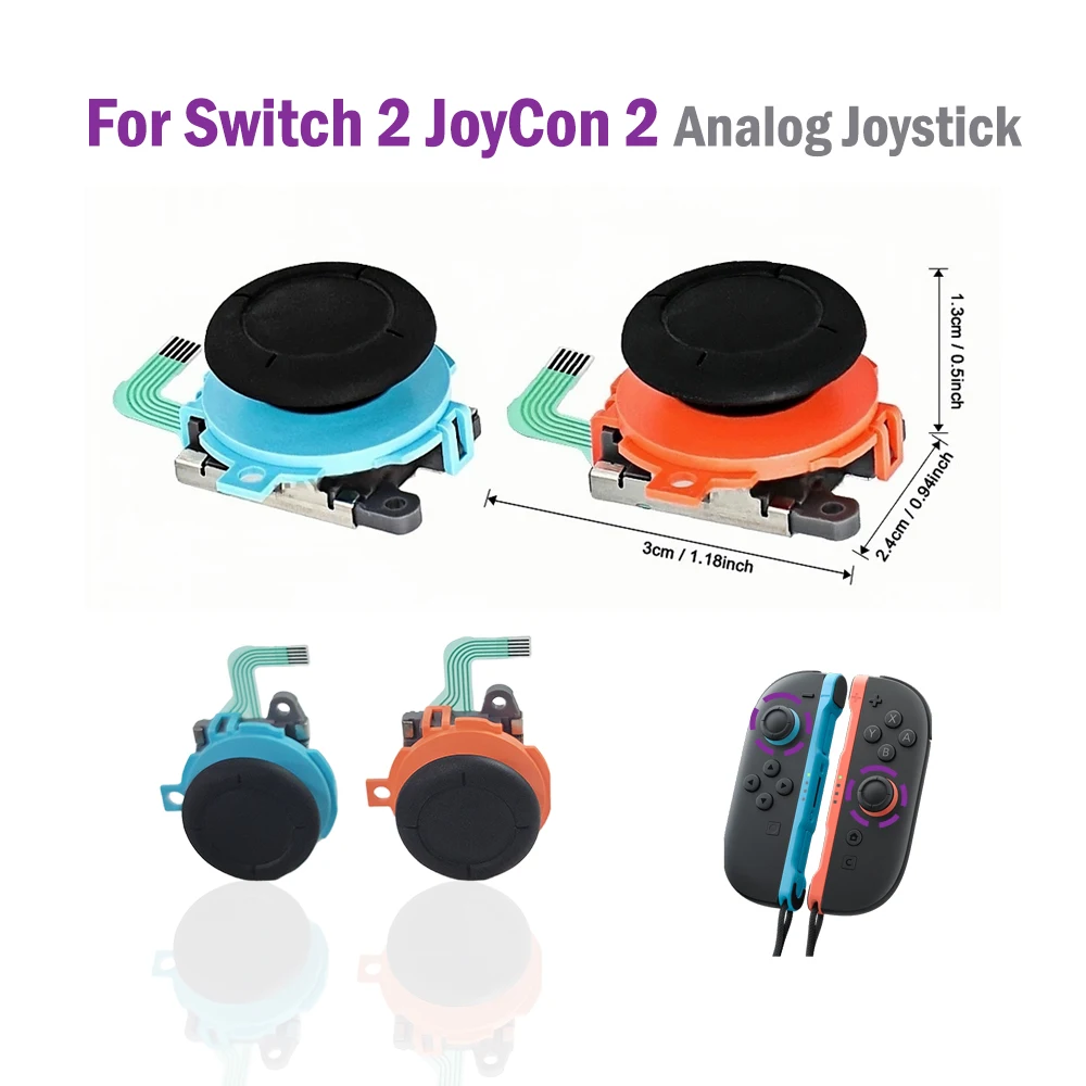 

Original Blue Orange Thumb Stick for Nintendo Switch 2 NS2 Joy-Con 2 Left and Right Button 3D Analog Joystick Replacement