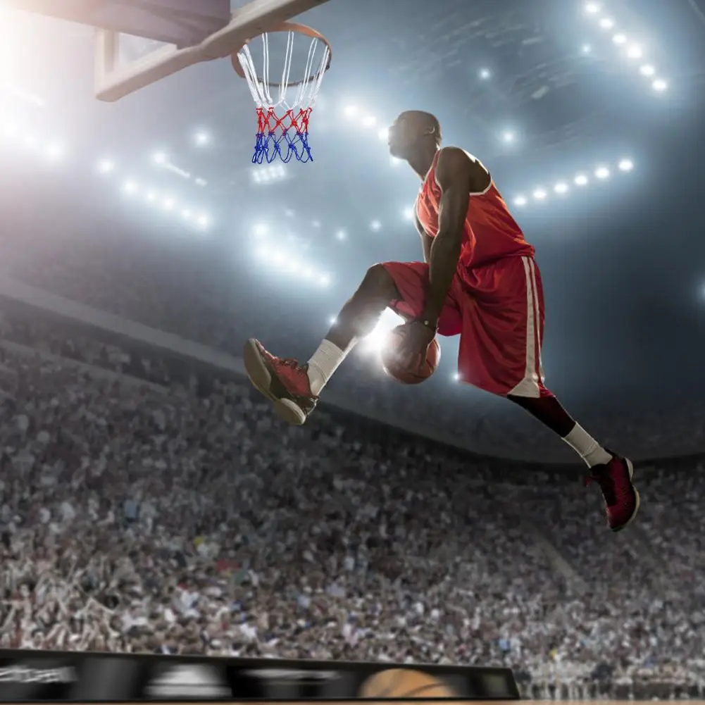 Filet de basket-ball robuste de remplacement, 12 boucles, 2 pièces, filet de basket-ball épais amélioré, étanche et protection solaire