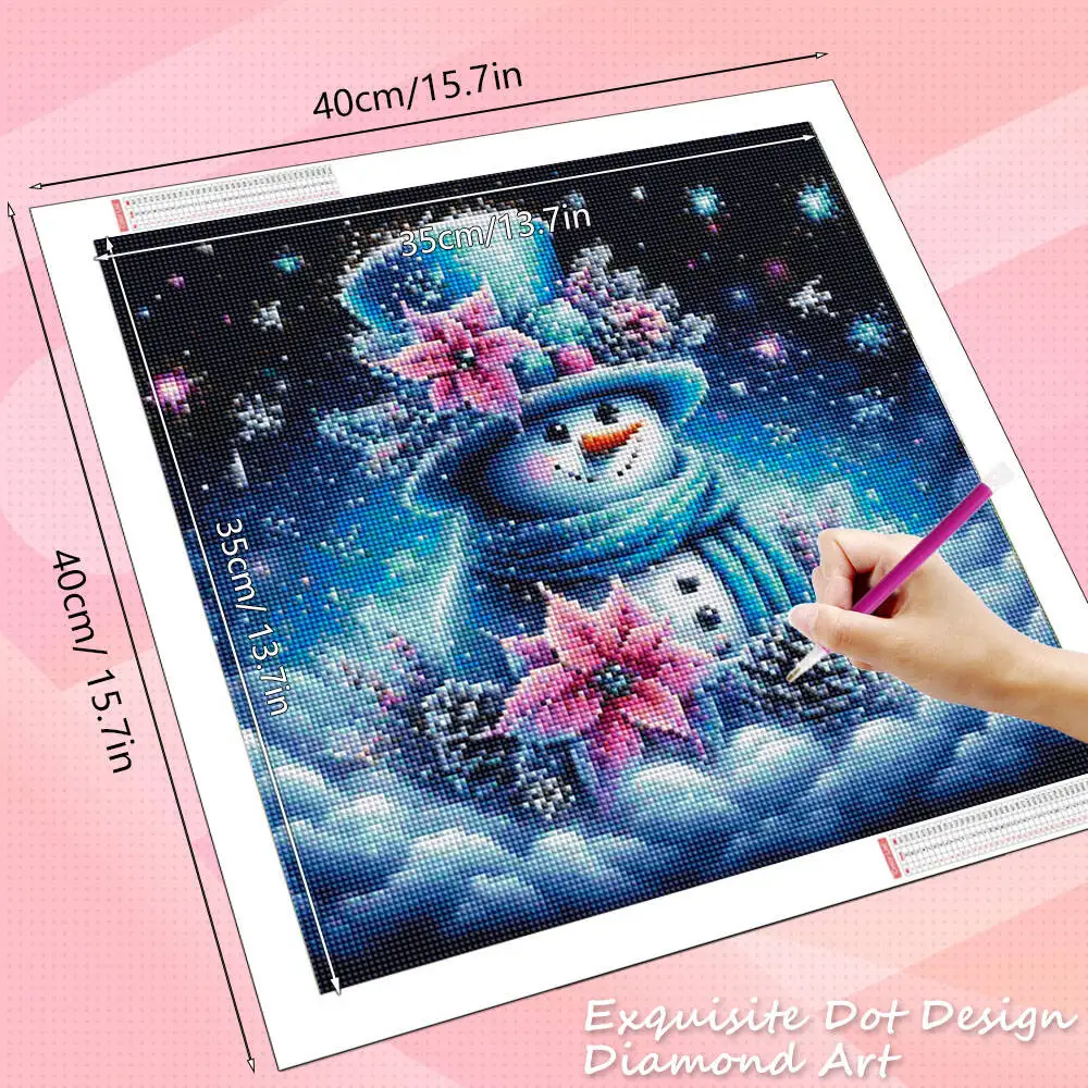HUACAN 5D الماس اللوحة ثلج الكرتون كامل مربع الحفر المستديرة جدار ديكور الماس الفسيفساء الشتاء عبر الابره مجموعات