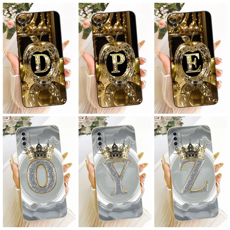 For Samsung A50 A505F A50S A507F Phone Case For Samsung Galaxy A30s Casing SM-A307F Luxury Letters Fashion Crown 2D Painted