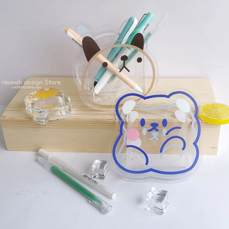 

Pen Holder Desk Organizer Cute Office Multifunctional Childrens Student Stationery Storage Box Makeup Brush Shelf Cosmetic Rack