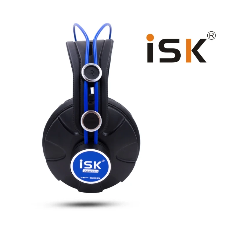 ISK HP680 HP-680 closed-back monitoring headphones with autoregulable headband and low noise for all DJ, monitoring occasions