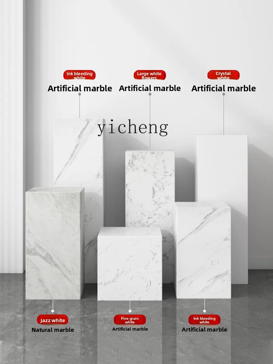 

LSL White Marble Sculpture Base Art Decoration Display Stand Mall Ornament