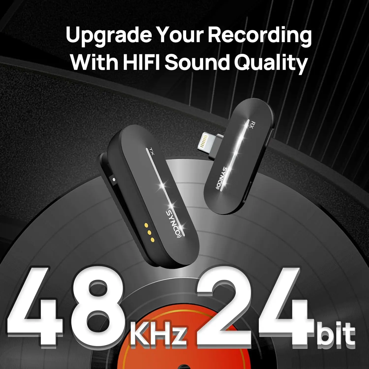 Mikrofon bezprzewodowy SYNCO Lavalier P1SL 2.4GHz do telefonu komórkowego, iPada z etui ładującym do iPhone 14/13/12/11/SE