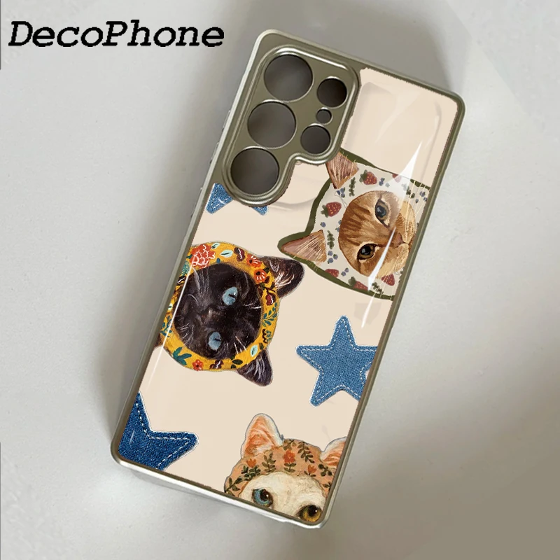 Die Kopftuch-Katze und die Sterne Epoxy Handyhülle Sturzsicher FÜR Samsung Galaxy 23/24/25/26 Plus FE ULTRA EDGE