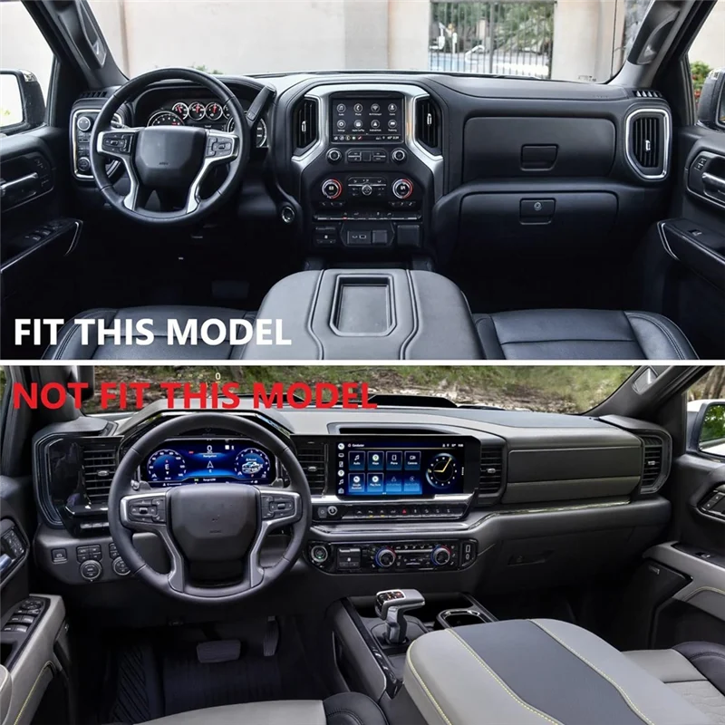 

AR-For Silverado 1500 GMC Sierra 1500 2019-2022 Car Center Console Dashboard Kit Trim Interior Replacement