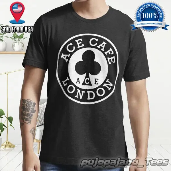 NEW ACE cafe london Classic American Funny Logo Man TShirt Cotton Size S-5XL