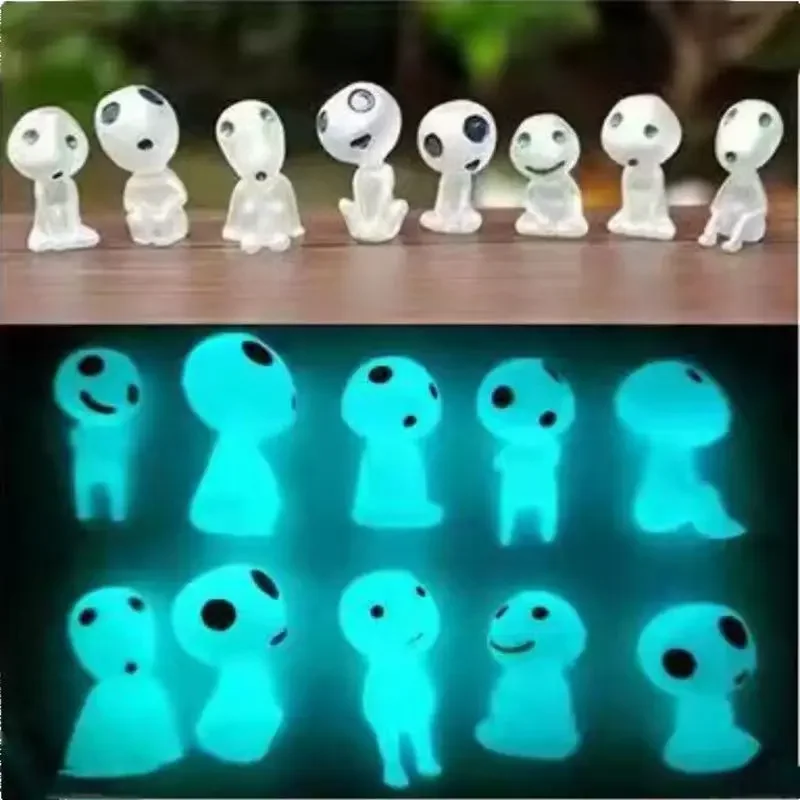 10Pcs Luminous Ghost  Micro Landscape Figure Ornament Glowing Miniature Potted Mini Garden Decor Figurines Accessories