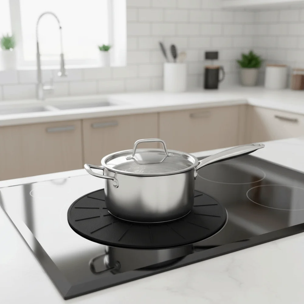 Round Induction Cook-top Mat Scratch Resistant Silicone Fiberglass Induction Stove Protection Cover Heat Resistant Non Slip