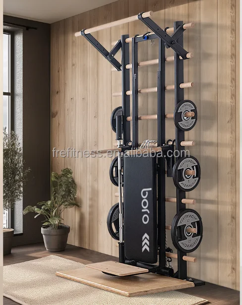 Versatile Indoor Home Workout Total Body Strength Training Fitness Equipment Steel Swedish Wall Ladder Bars Set with Pull Bar