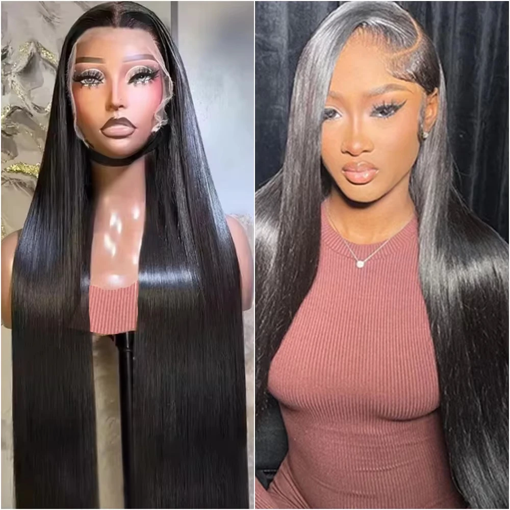 

30 44Inch Straight Human Hair Wigs Body Wave Wigs 13x6 Transparent Lace Frontal Wigs Brazilian 220 Density Deep Wave Frontal Wig