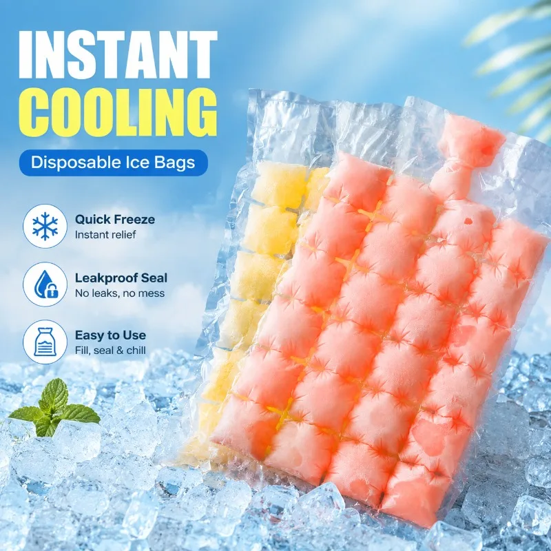 Disposable Ice‑making Bag Creative Self‑sealing Plastic Ice Cube Fresh‑keeping Pouch  Summer  Water‑inject  Ice‑creator