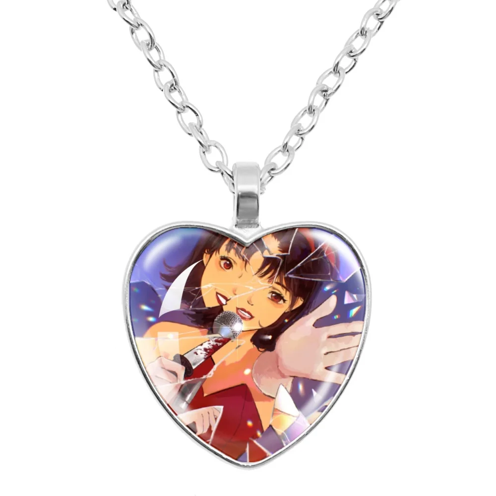 الكمال الأزرق أنيمي فيلم الكرتون الزجاج شكل قلب قلادة قلادة كاس شكل قلب قلادة قلادة سحر المجوهرات جمع هدية #5
