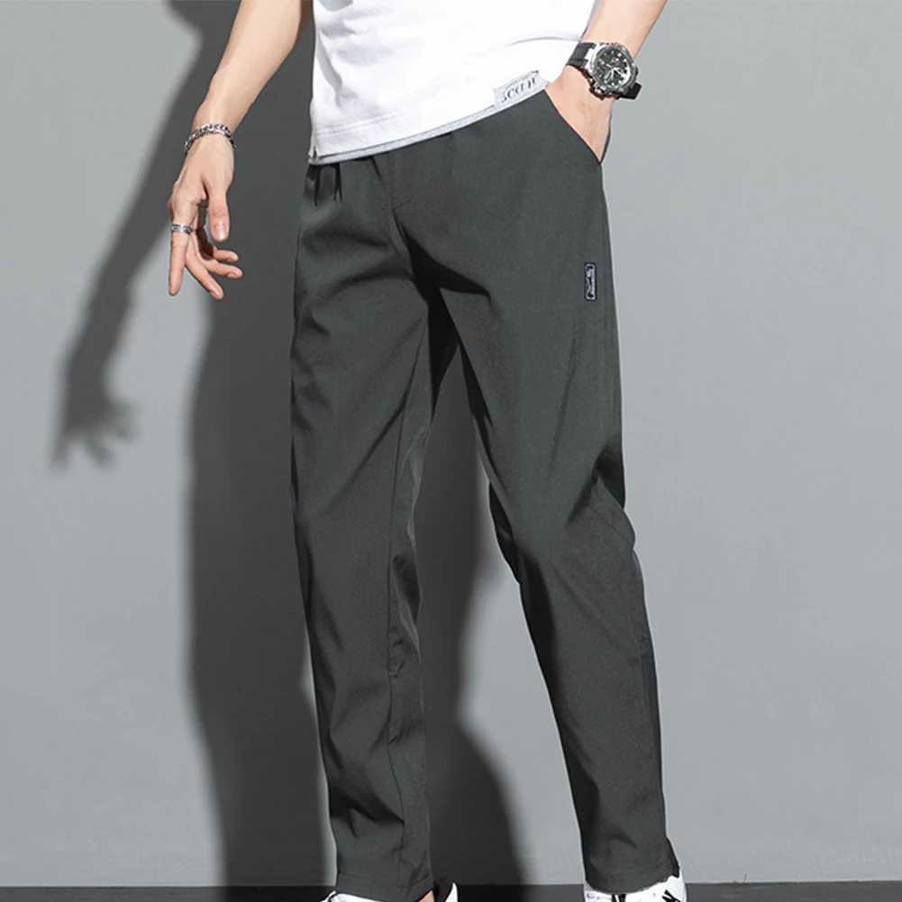 

Men's Ice Silk Pants Sweatpants Thin Quick-Drying Sports Trouser Loose Stretch Breathable Joggers Casual Gym Workout Pants