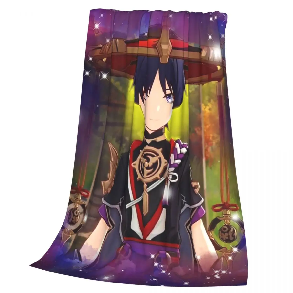 Scaramouche Genshin Impact Husbando Blankets Flannel Throw Blanket Bedding for Bed Living room Picnic Travel Home Couch
