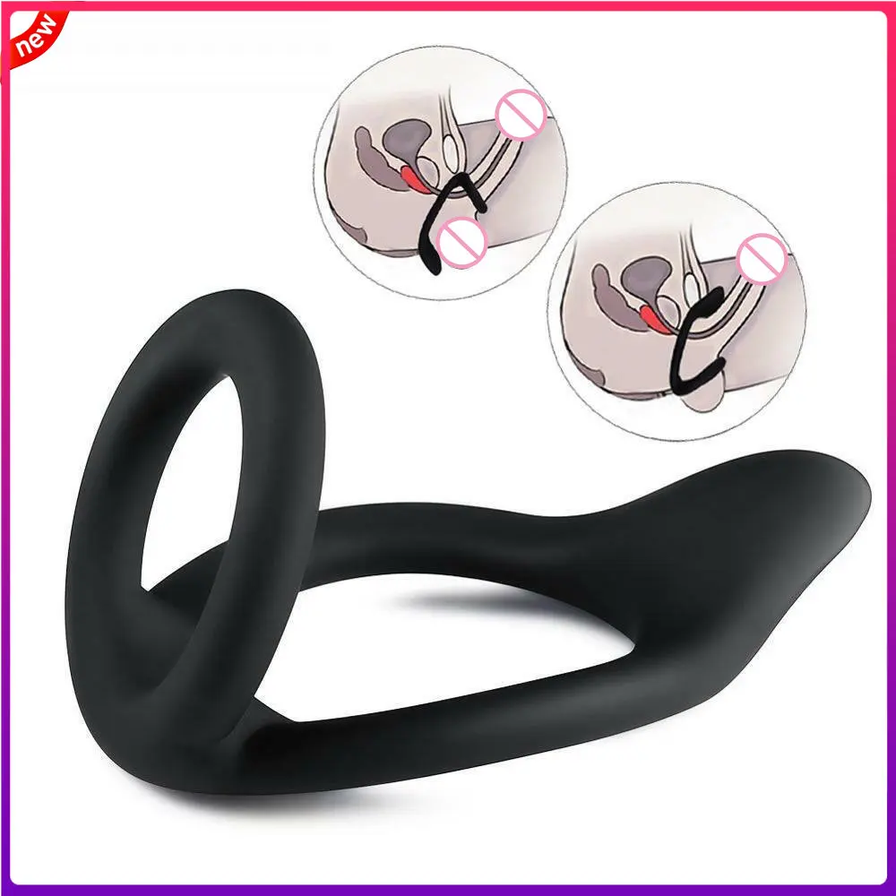 Grande anello del pene maschile scroto testicolo spremere barella Enhancer rilegatura scorrevole eiaculazione ritardata giocattoli del sesso in Silicone per gli uomini