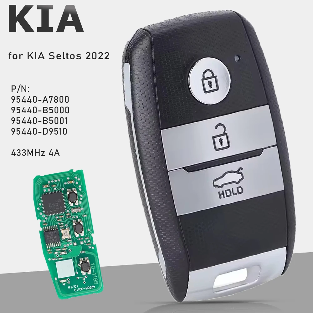 KEYECU 95440-A7800 95440-B5000 95440-B5001 95440-D9510 Keyless-Go Smart Remote Key FOB 433MHz 8A Fob for KIA K3 Sportag 2014-19