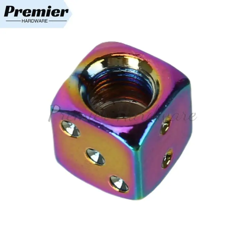 Universal Fit Aluminum Valve Stem Caps,  Dice Style Car Wheel Tire Valve Caps