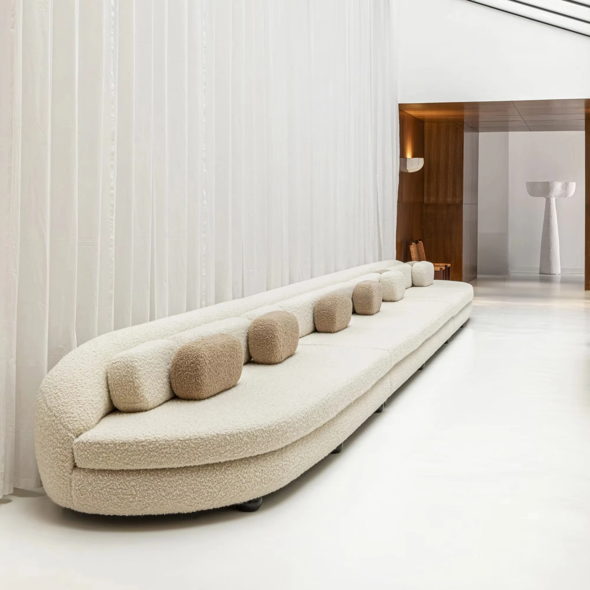 2025 Modernes Design L-förmiges Modulares Couch-Schnitts Atz Für Wohnzimmer-Fitness Studio Holzbeine Niedriger Arm Teddy-Sofas S