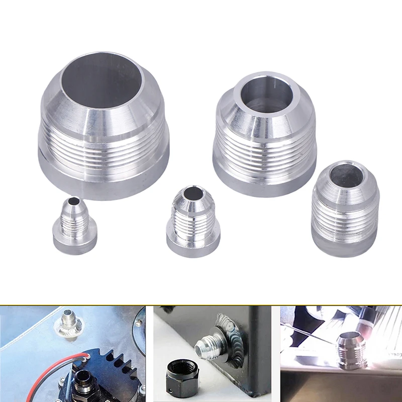 1PCS AN6 AN8 AN10 AN12 AN16 AN20 Male Billet Stainless Steel Straight Male Weld Fitting Adapter Weld Bung Nitrous Hose Fitting