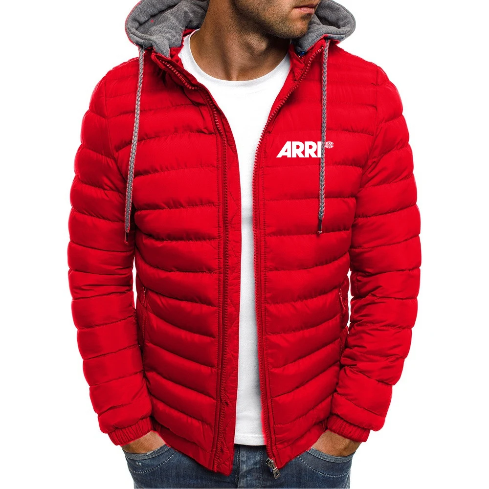 ARRI Men\'s hooded cotton jacket sulfur sleeve printed zipper new winter 2024 collection