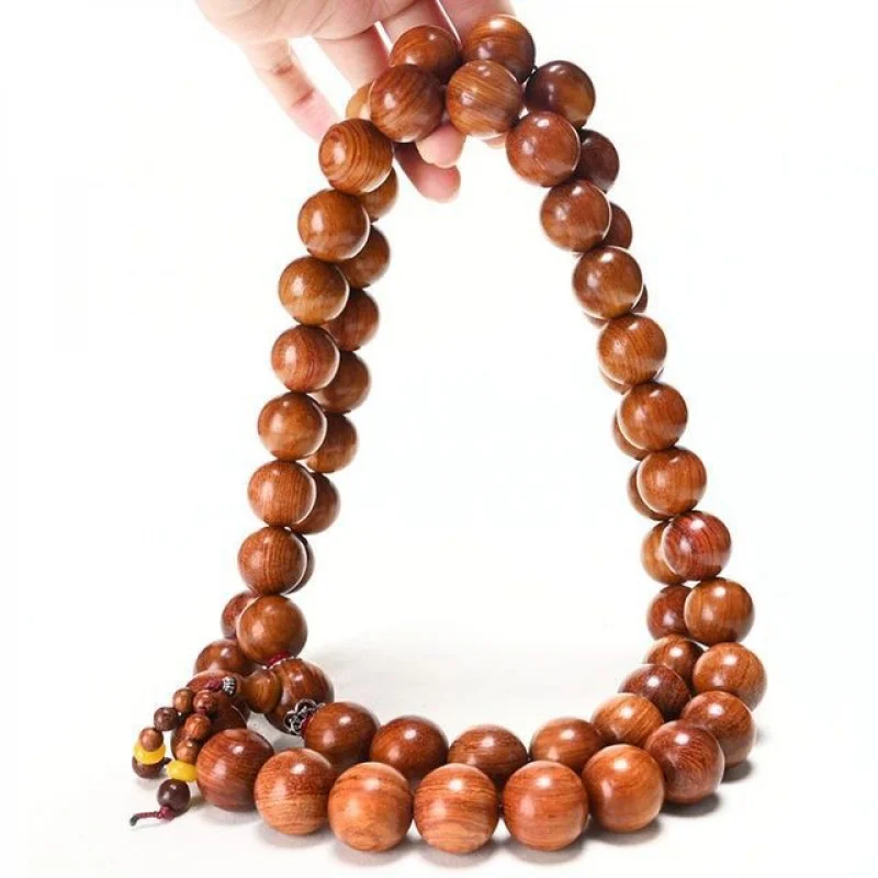 Burmese yellow hand-held ornament for car hanging, rosewood burl sandalwood Buddhist prayer beads bracelet