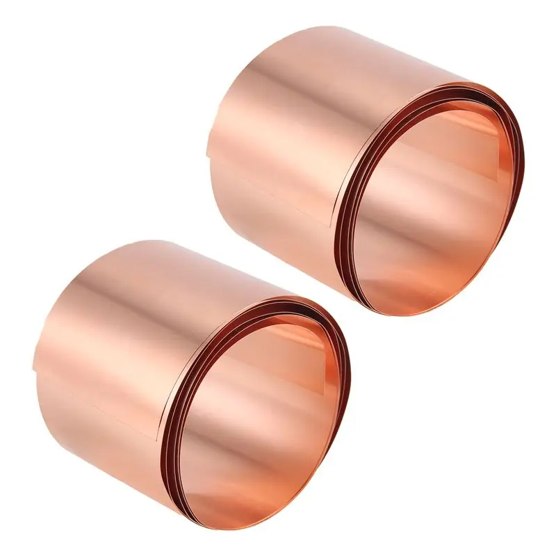 

Медная фольга в рулоне PZHI, лист металлический 1000 мм x 50 мм x 0,1 мм, 2 шт.