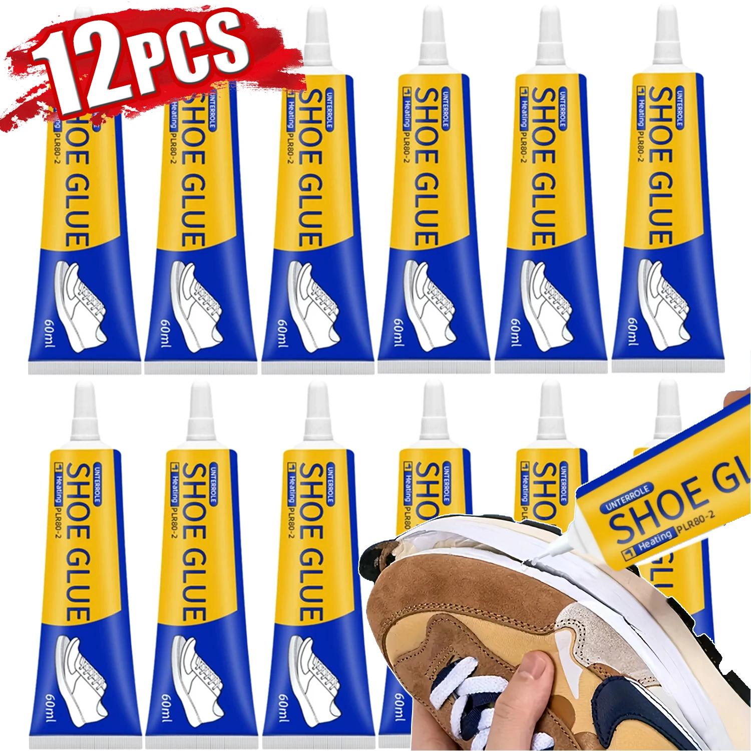 Pegamento fuerte para zapatos, adhesivo de reparación DIY, 60ML, sellador de zapatos Universal impermeable para zapatillas, botas, cuero, pegamento de reparación rápida, 1-12 Uds.