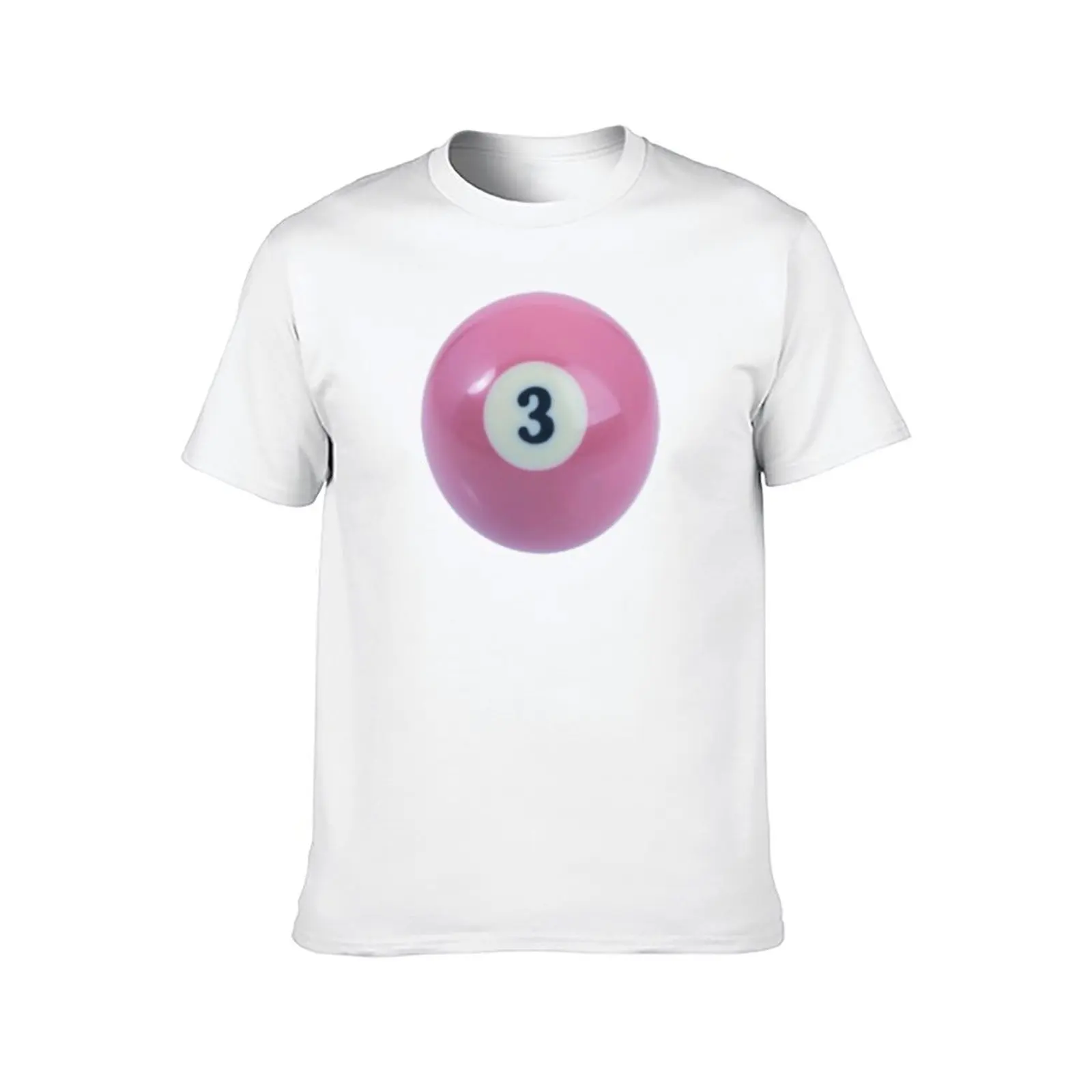 number 3 solid pink billiard ball T-Shirt vintage anime shirt Short sleeve tee cheap stuff shirts graphic cotton t shirt men