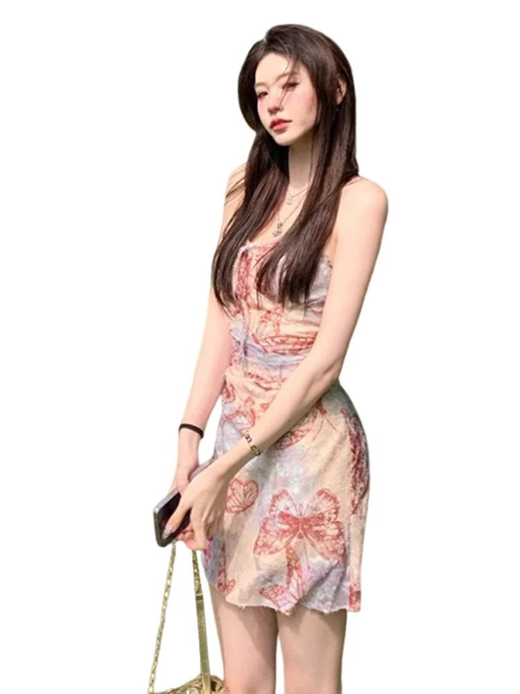 夏らしい花柄、女性らしい甘い雰囲気の和風ビーチウェア、デザインセンセーション、ムードドレッシーなカジュアルVネックAライン...