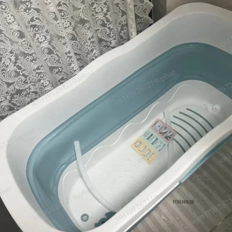 Bañera Plegable para Adultos, Bañera Portátil para Cuerpo Completo, Bañera Minimalista para el Hogar, Accesorios de Baño Plegables