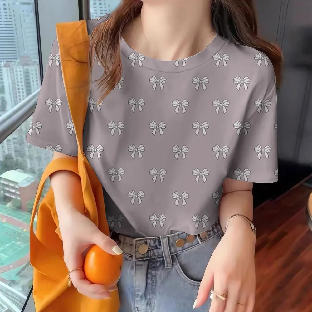 T-shirt Summer Women's Clothing Crew Neck Breathable Short Sleeve Fashion Printed Top Loose Casual Clothing Women's T-shirt