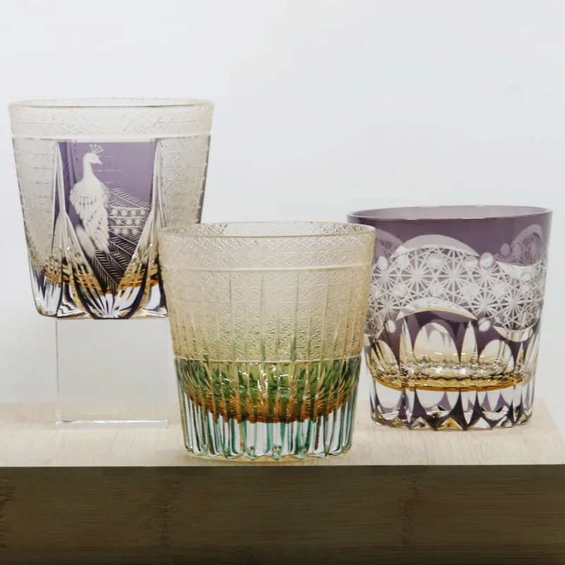

Edo Kiriko Whisky Cup Hand-blown and Hand-carved Crystal Glass with Exquisite Gift Box Kitchen and Bar Counter Tools
