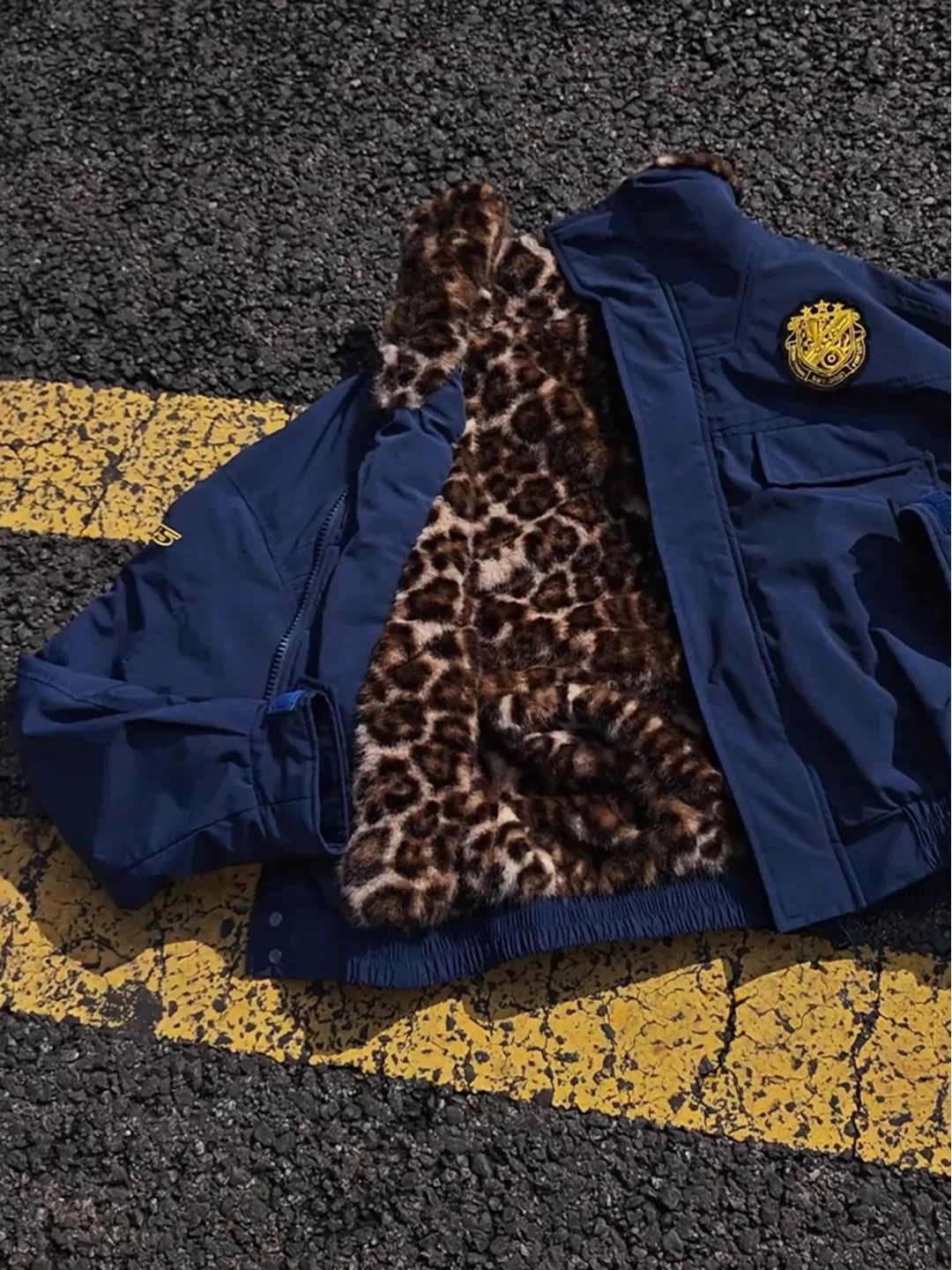 

Warmth Men's Bomber Jaet Fce Lined Workwear Sle Leopard Print Mountain Hawk Cotton Coat Winter Outerwear Casual Wear