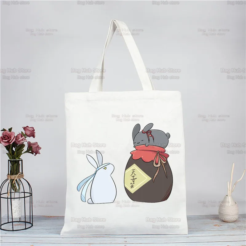 Mo Dao Zu Shi Shopping Bag Grocery Shopper Jute Bag The Untamed Lan WangJi Wei Wu Xian Tote Bag Reusable Bolsa Compra Sacolas