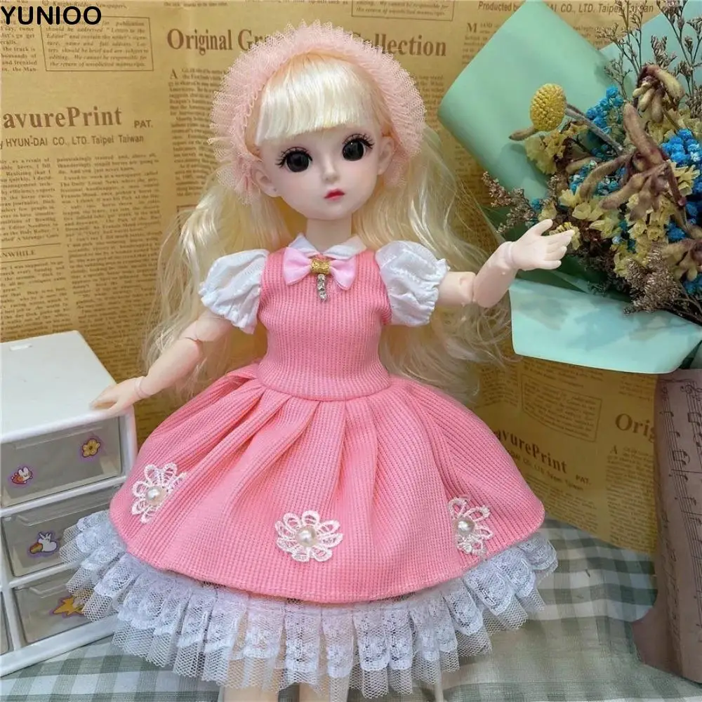 

Big Eyes 30cm Baby Dolls Humanoid Doll Removable Joints Girl Princess Doll Articulated With Clothes Dress BJD Doll Girls Toy