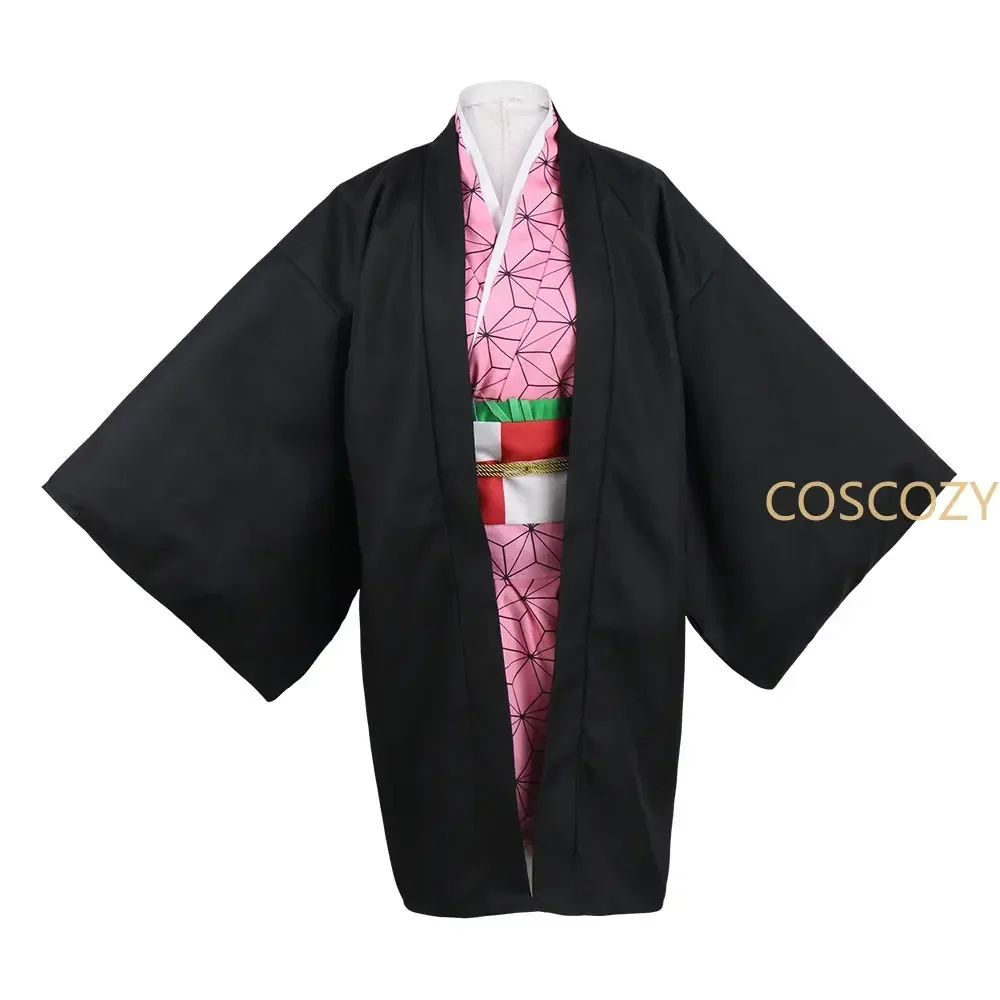 Nezuko Cosplay Anime Demon Slayer Kimetsu No Yaiba Cosplay Costume Wig & Accessories Kamado Kimono Uniform Halloween Clothes