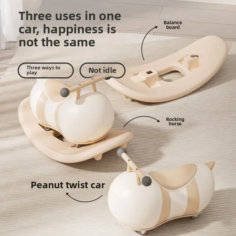 لعبة ركوب الدراجة المتوازنة على شكل الفول السوداني للأطفال بعمر 1-3 سنوات هدية عيد ميلاد أولى للجنسين للأطفال ​   دراجة أطفال للأولاد والبنات