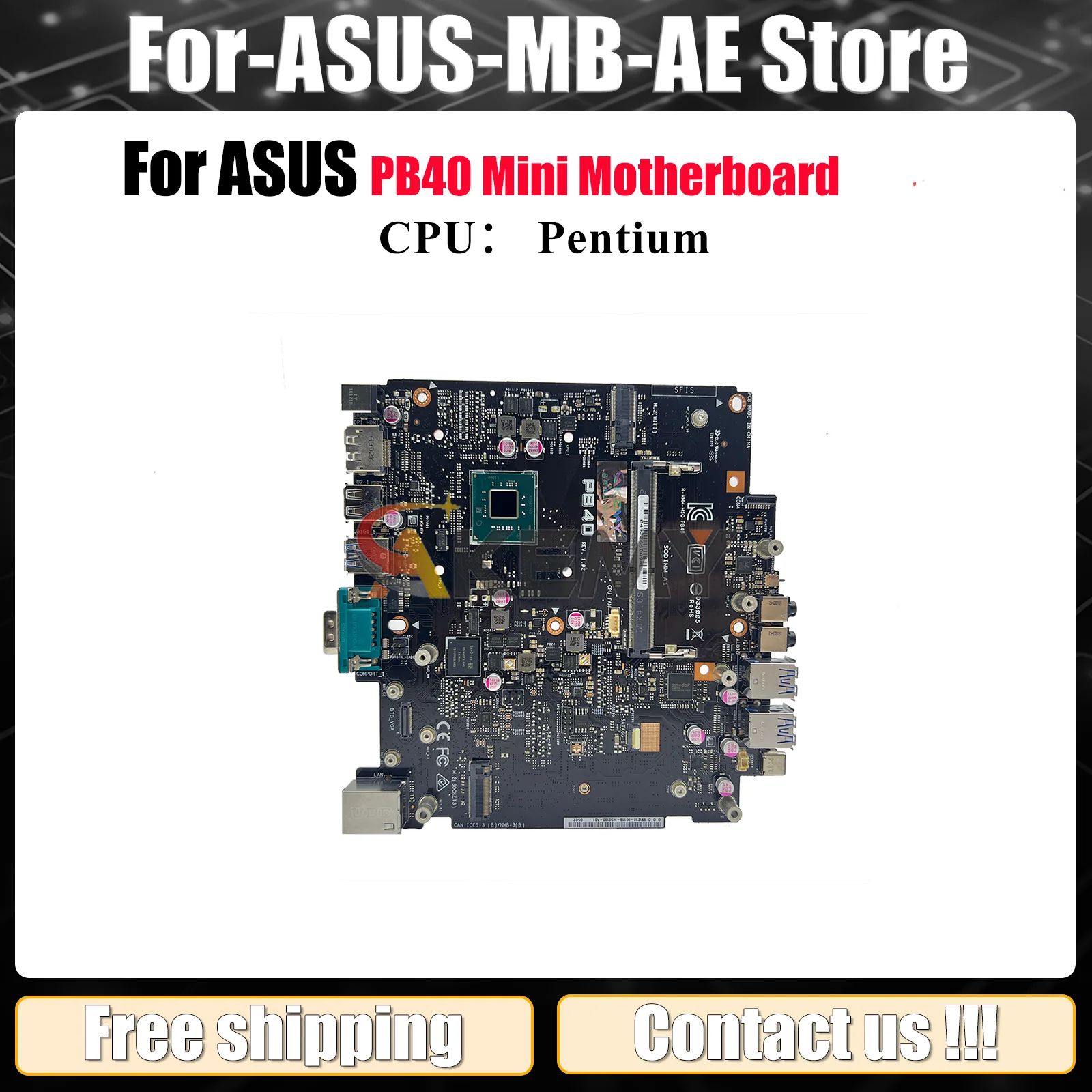 

Материнская плата для ноутбука PB40 для ASUS Mini PC PB40 PB40, материнская плата для ноутбука с процессором Pentium, 100% тестирование, ОК, быстрая доставка, высокое качество