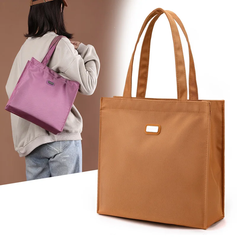 Vip Handbag Waterproof Nylon Fabric File Bag Vertical Square Tote Bag Business Leisure Work Commuter Single Shoulder Bag