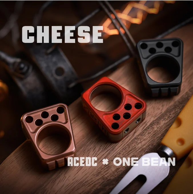 ACEdcxOneBean Cheese Finger Tiger EDC Outdoor Body Protection Tide Play Cheese Simple Decompression Toy Tide Play