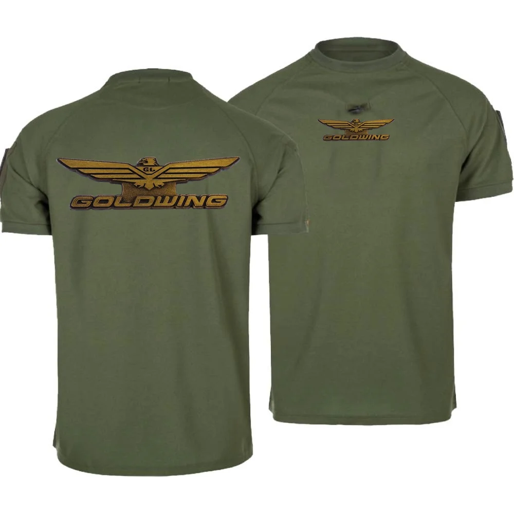 

Men's Short Sleeve T-shirts Breathable Elastic Male Tees Military Tactical Men O-Neck T-Shirt Goldwing GL1800 Japan Motocycles