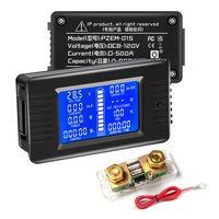 PZEM-015 12000W Digital Power Meter 100A Multifunction Battery Tester with Capacity/Voltage/Current Measurement LCD Display