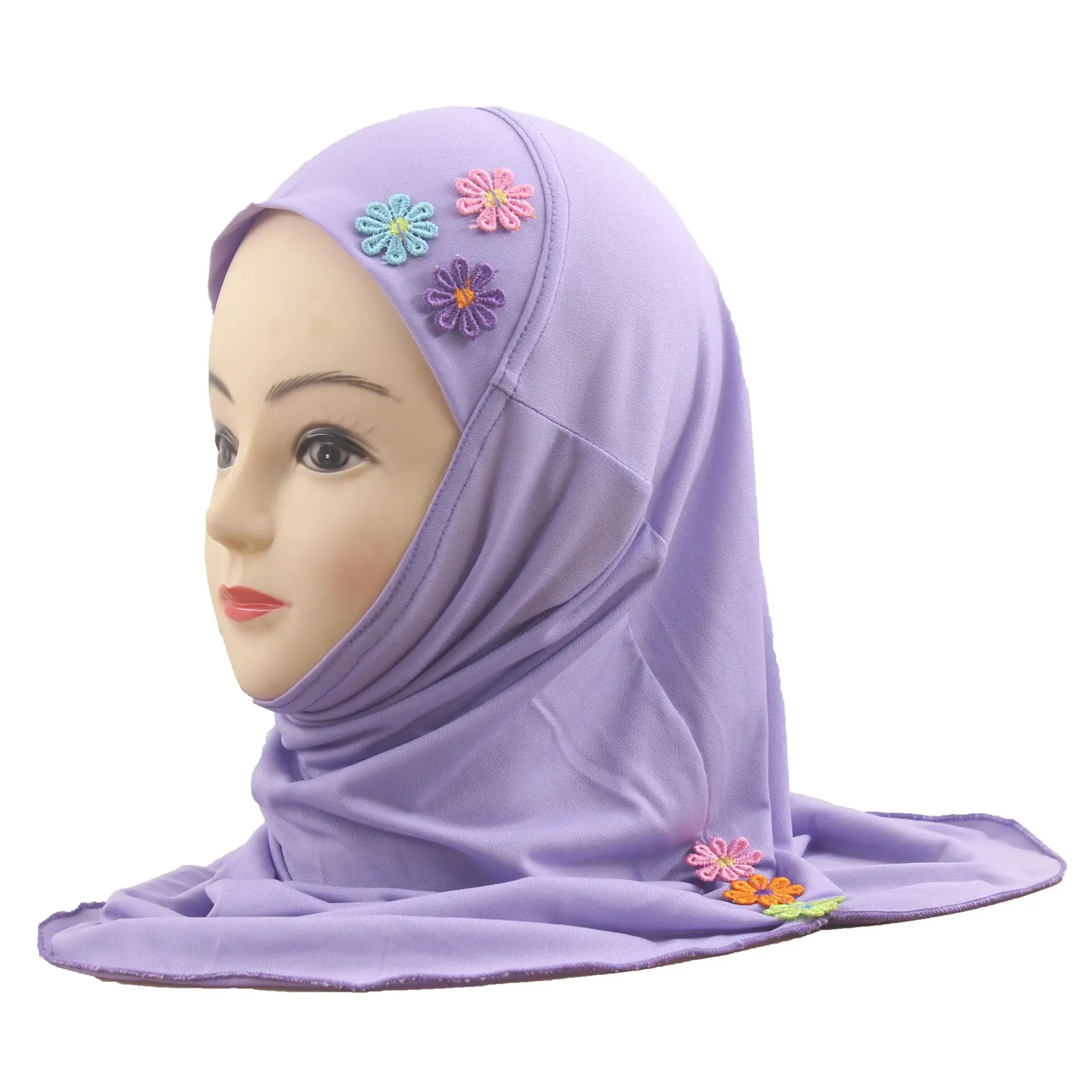 

Islamic Kids Girls Head Scarf Headwear Muslim Hijab Inner Cap Wrap Shawl Scarf Ramadan Amira Headscarf Full Cover Turban 2-6Y