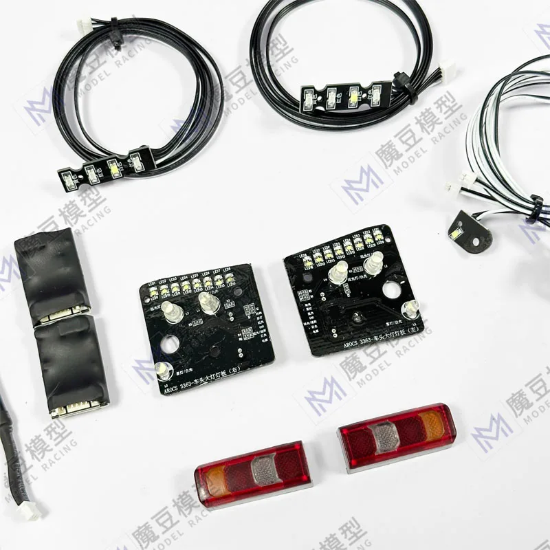 

Metal Headlight Group Rescue Vehicle Electric Remote Control Vehicler For 1/14 Tamiya RC LESU Scania Mercedes-Benz Dump Truck