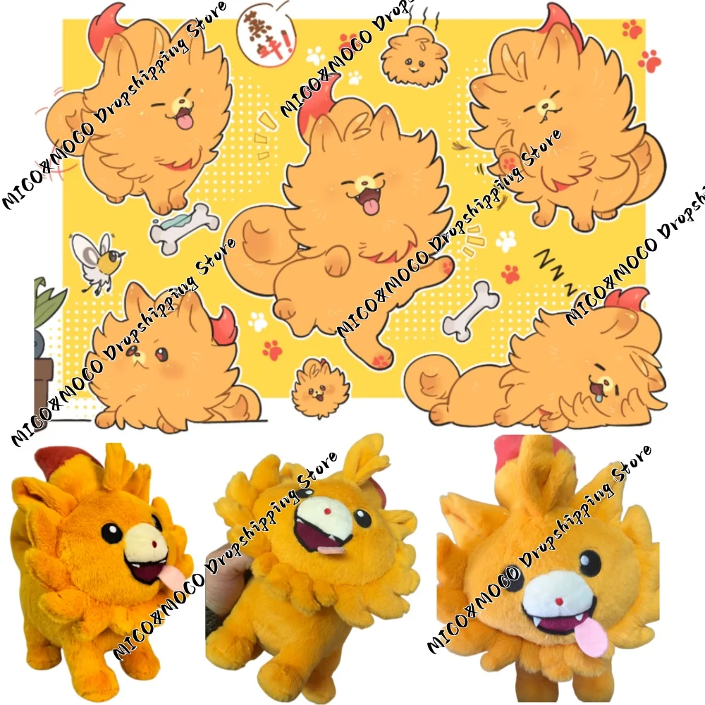 

In Stock Fire Pombon Plush Toy Fluffy Orange Fire Style Stuffed Dog Cute Cartoon Doll For Kids Pokemon Fans Birthday Gift